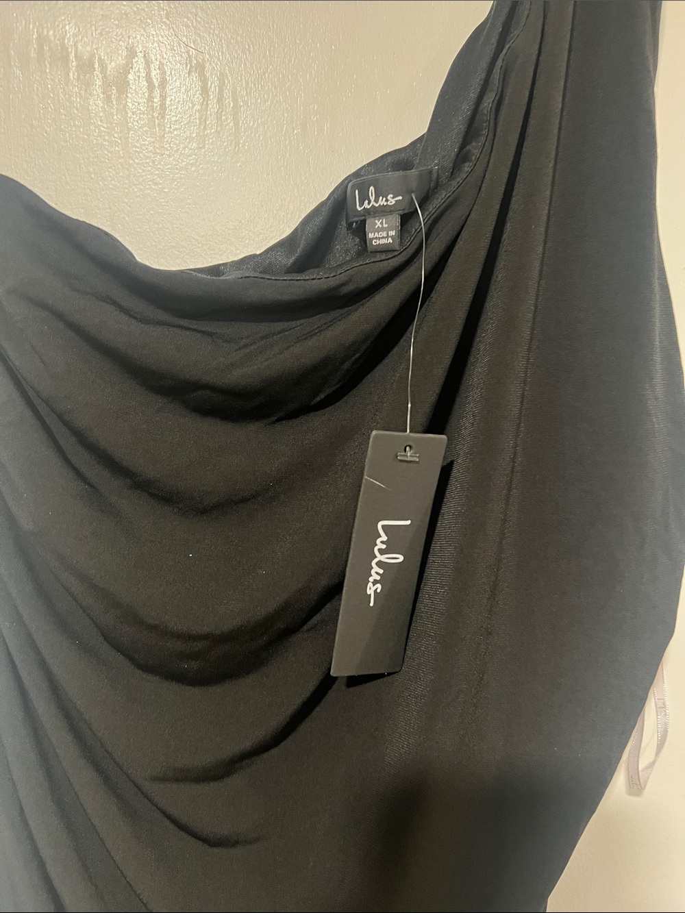 Lulu's Black One-Shoulder Ruched Evening Dress - Picture 3 of 4